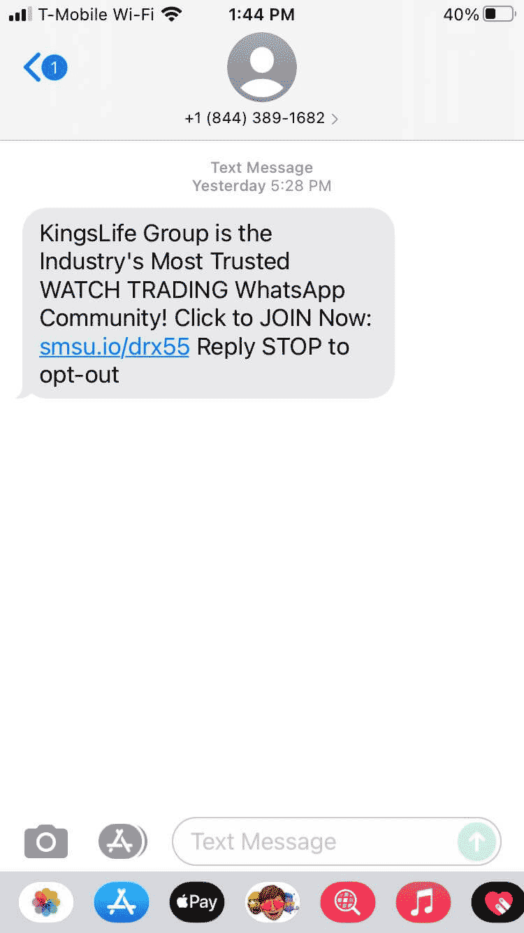 Long Code KingsLife Group text messaging
