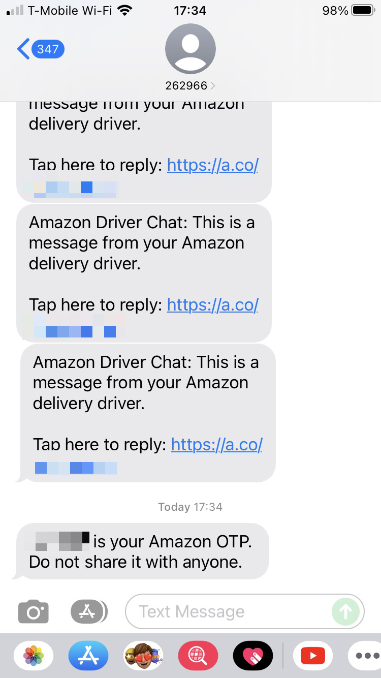 Short Code Amazon text messaging