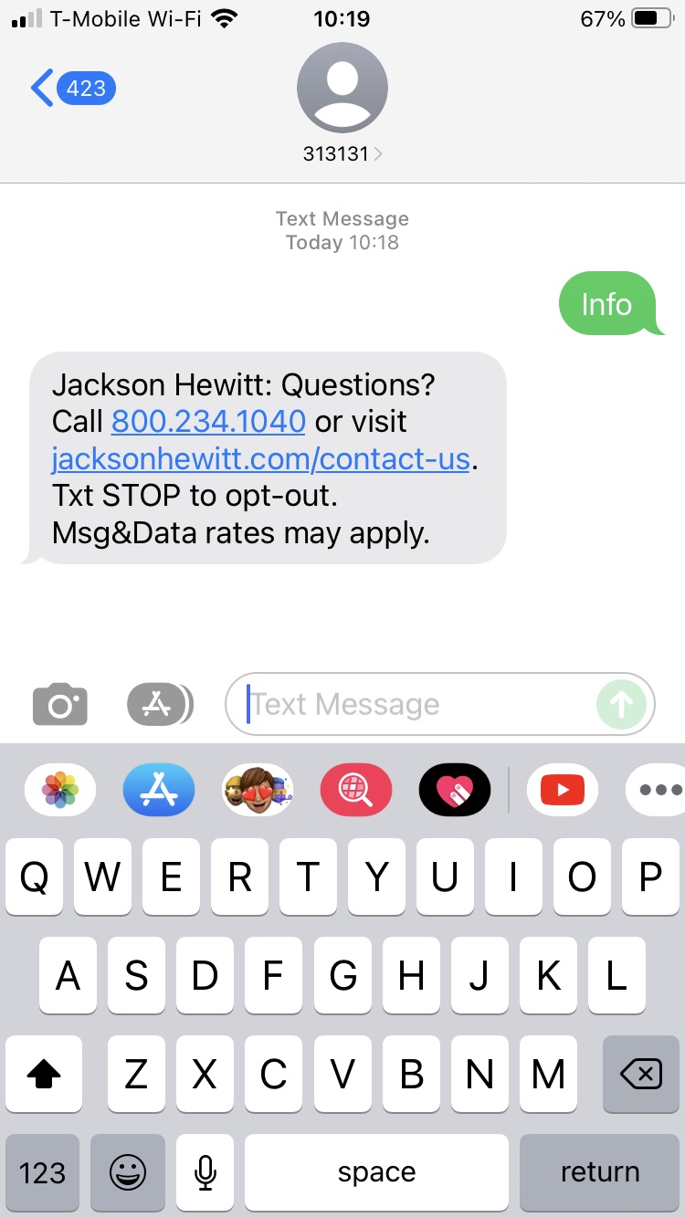 Short Code  text messaging