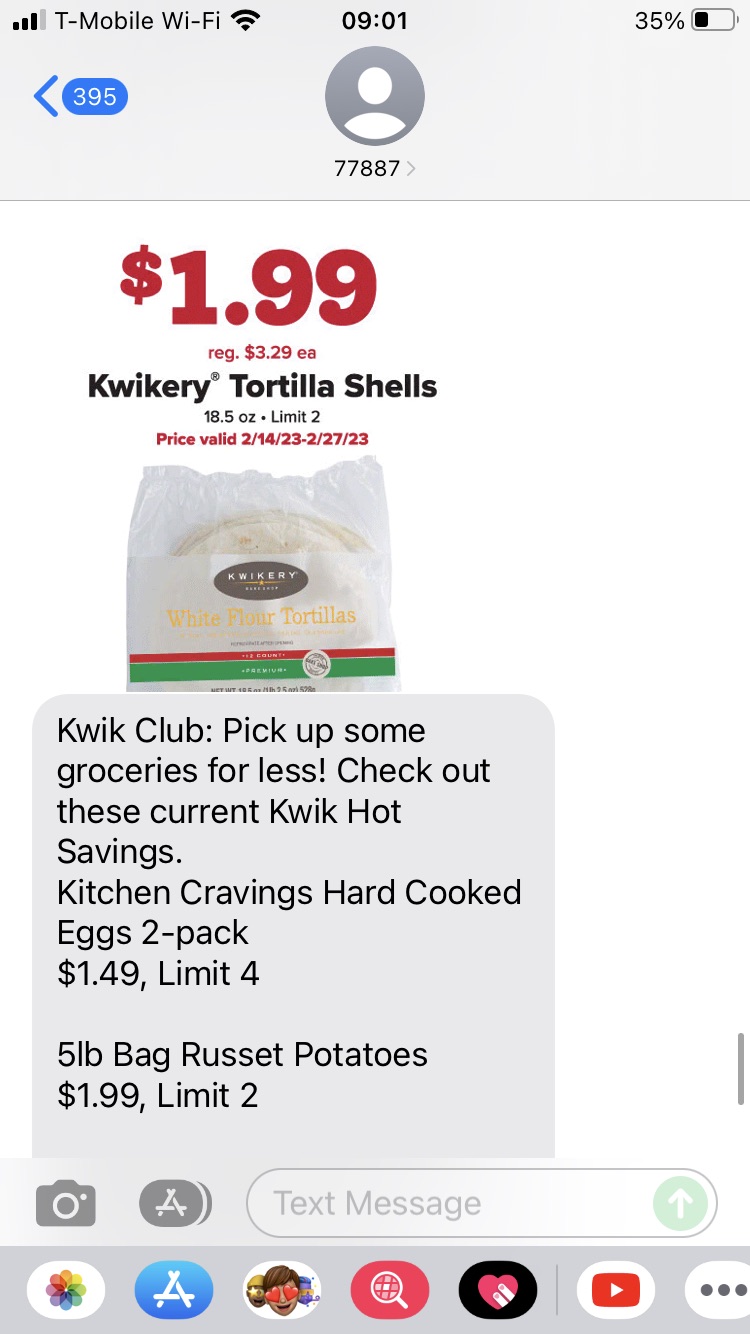 Short Code Kwik Trip/Kwik Star text messaging