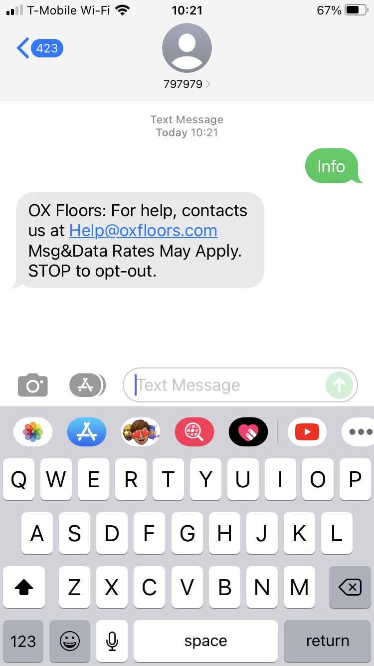 Short Code  text messaging