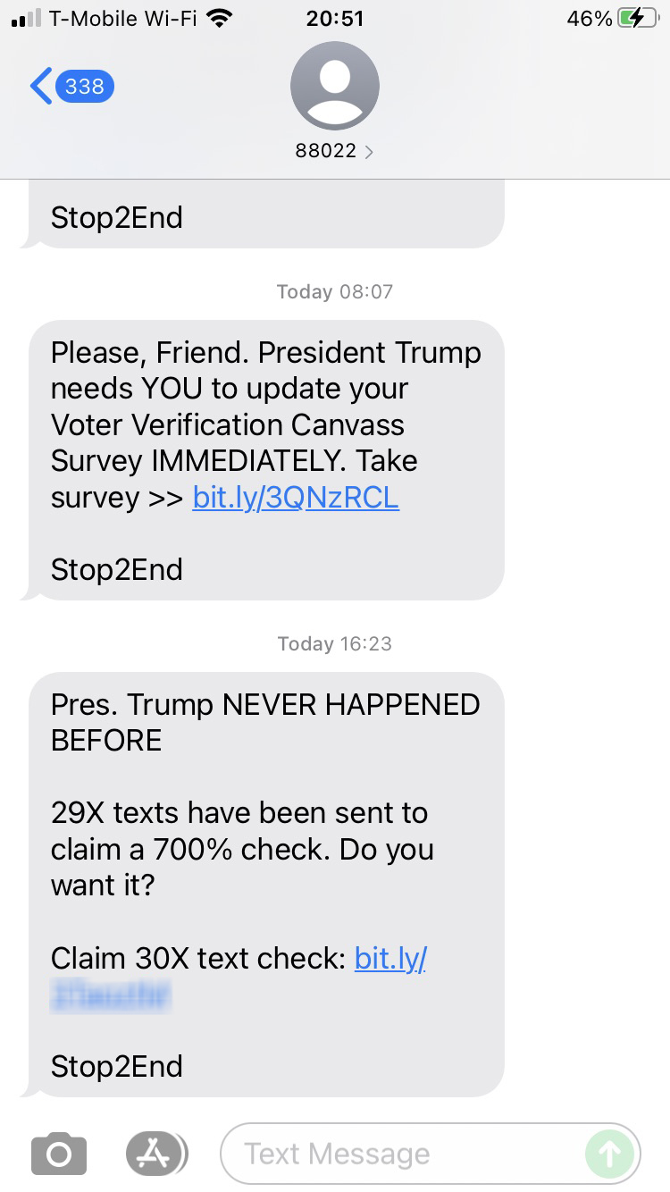 Short Code TRUMP Alerts Program text messaging