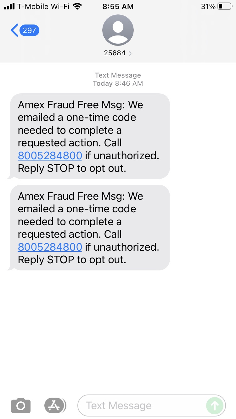 Short Code American Express text messaging