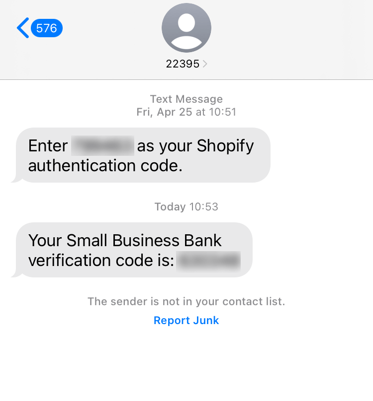 Short Code Small Business Bank text messaging