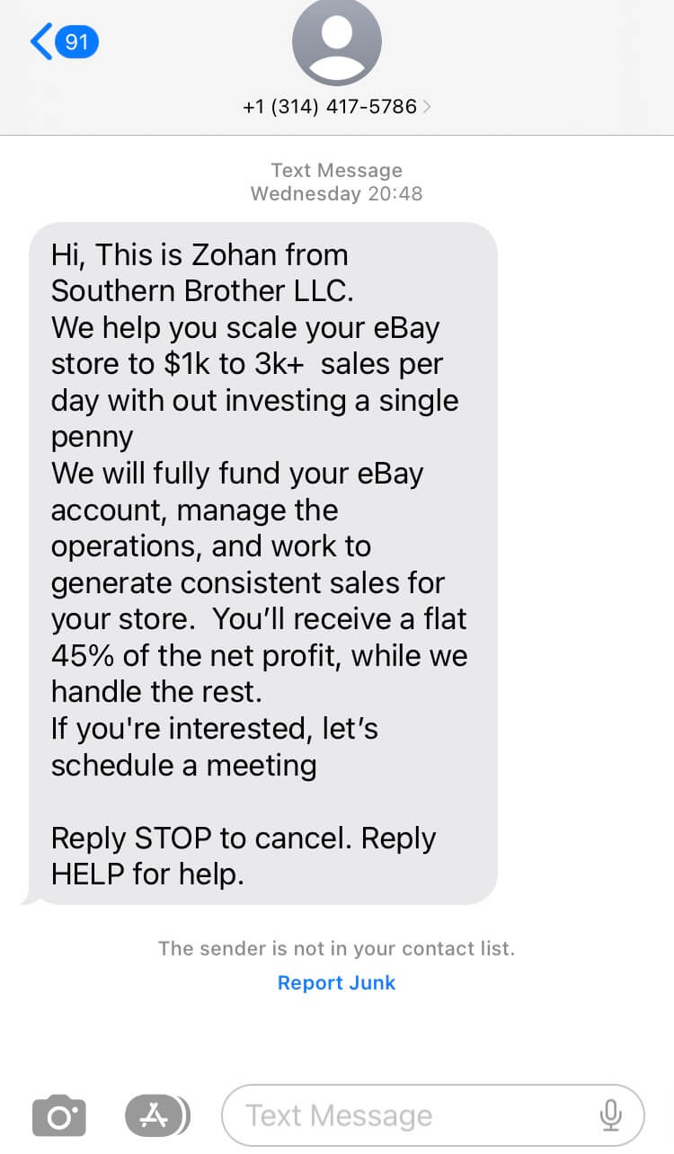 Long Code Southern Brother LLC text messaging