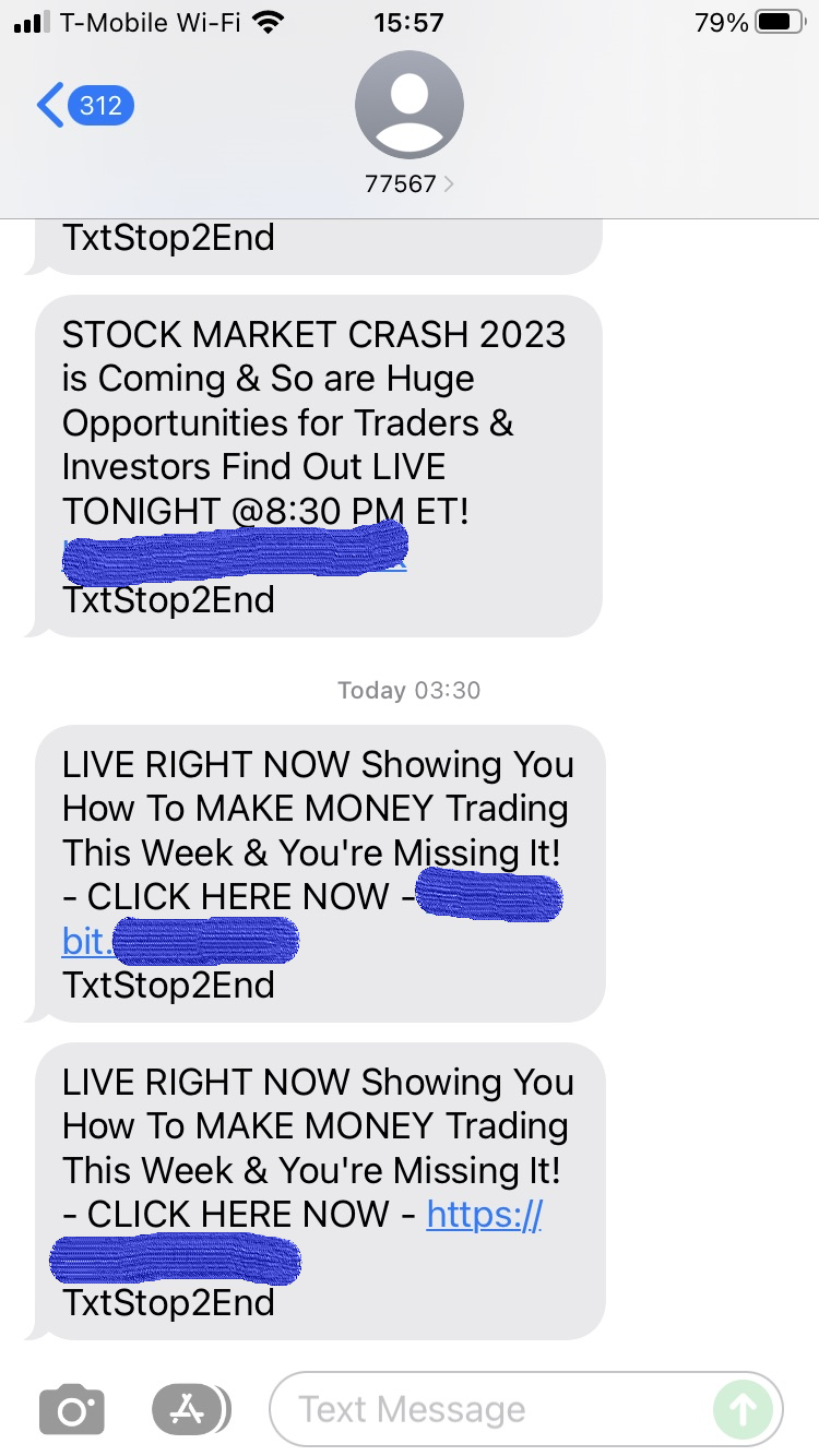 Short Code True Trading Group text messaging