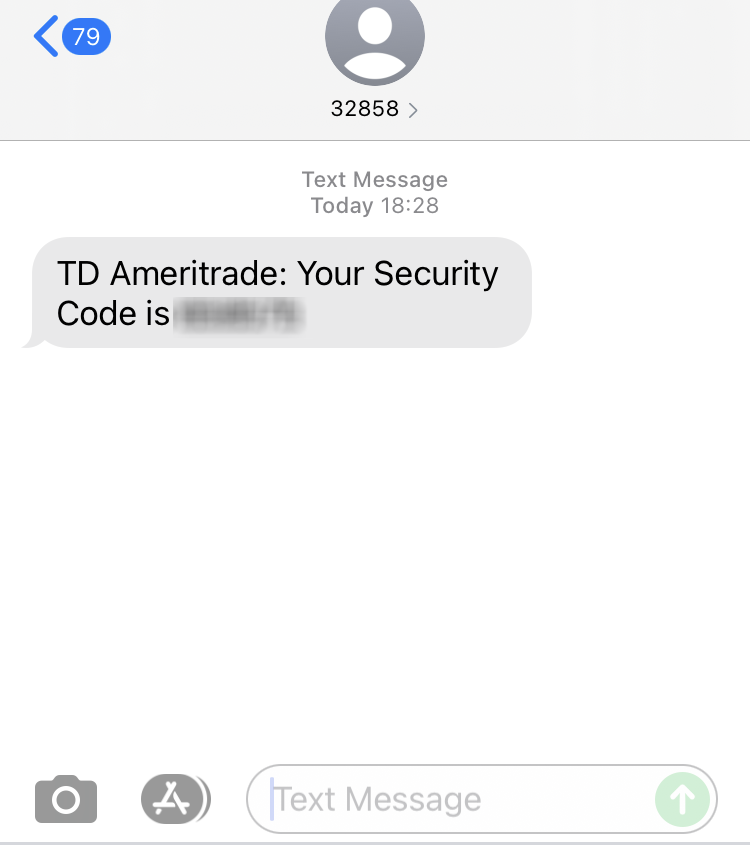 Short Code TD Ameritrade text messaging