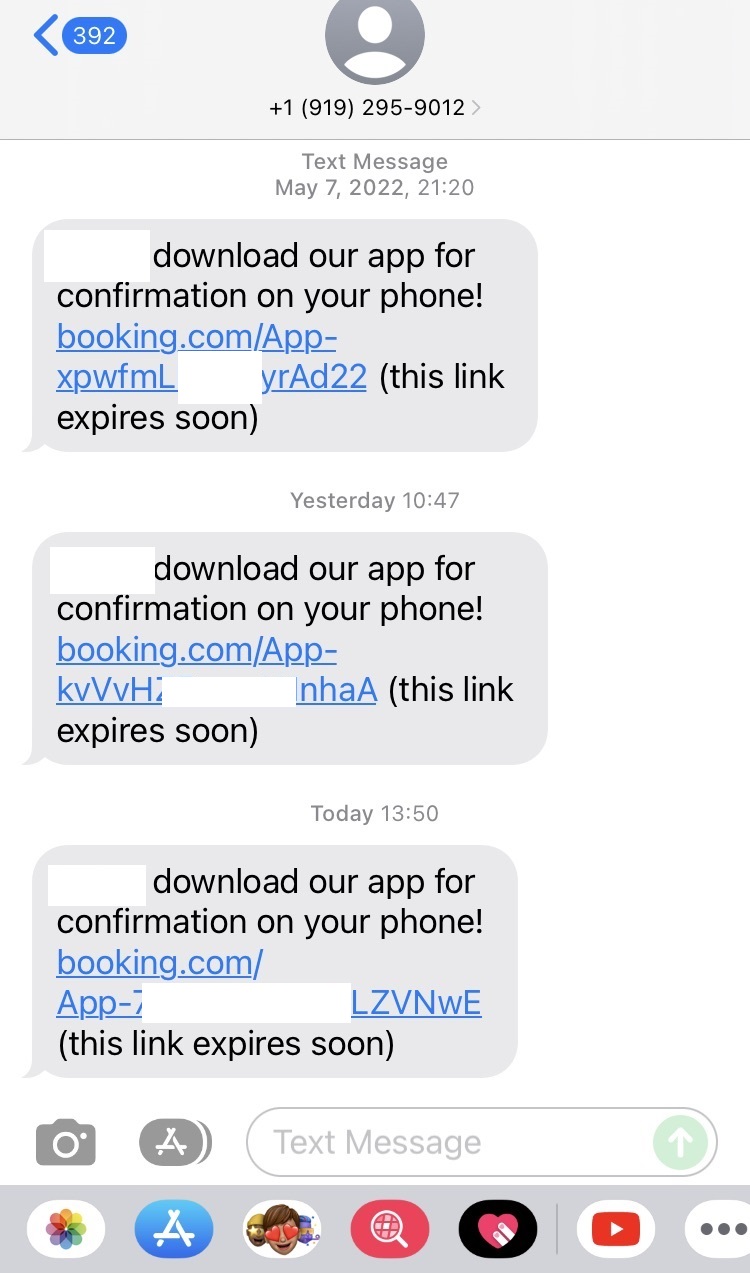 Long Code Booking text messaging