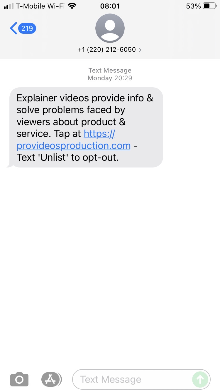 Long Code Pro Videos Production text messaging