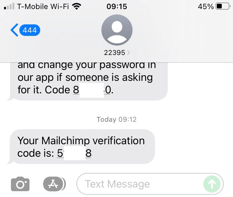 Short Code MailChimp text messaging