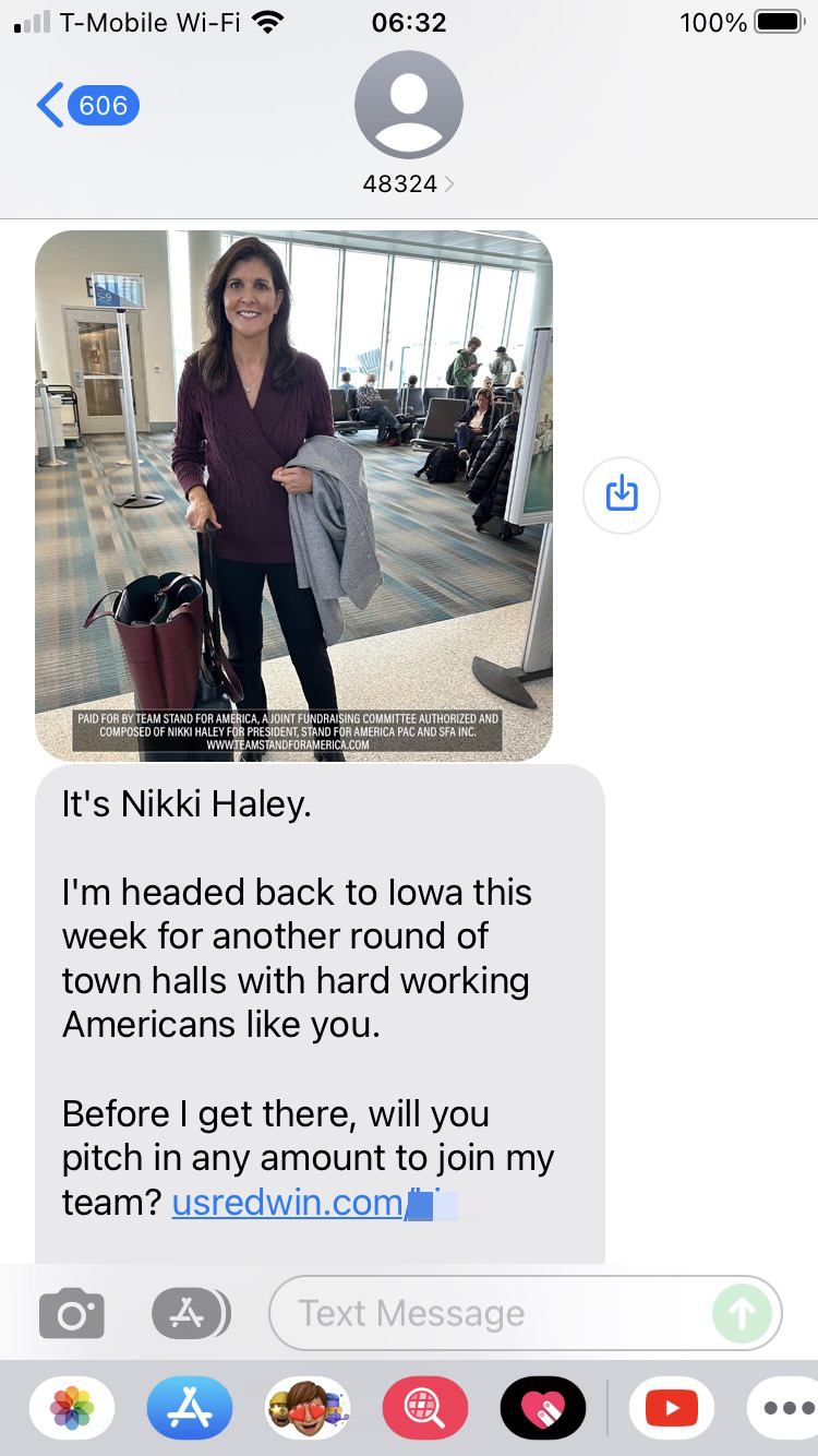 Short Code Nikki Haley text messaging