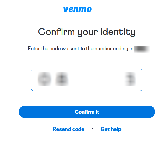 Short Code Venmo text messaging