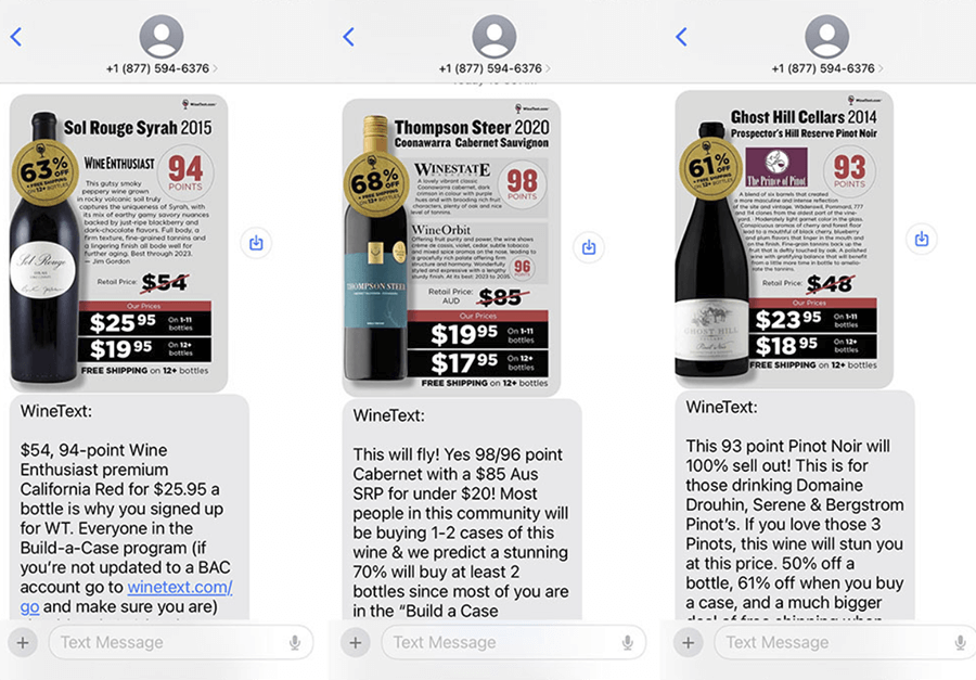 Long Code WineText text messaging