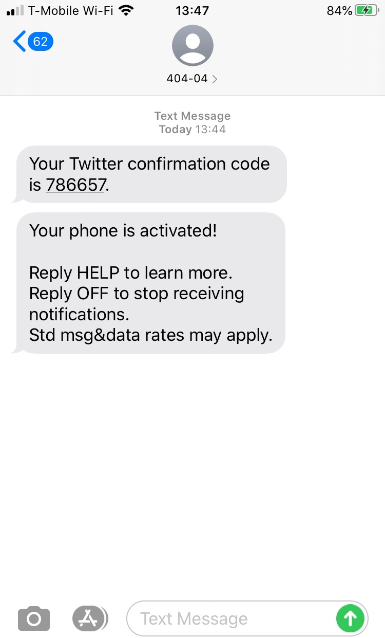 Short Code Twitter text messaging