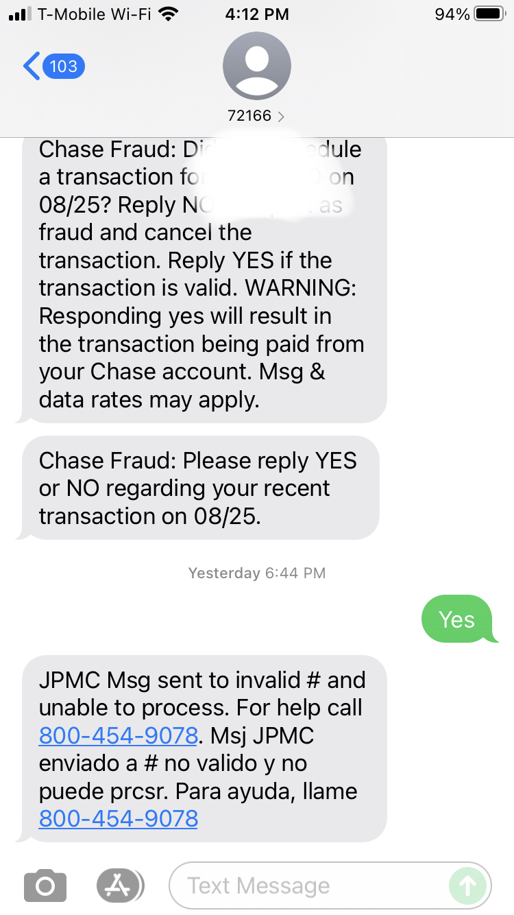 Short Code JPMorgan Wealth Management text messaging