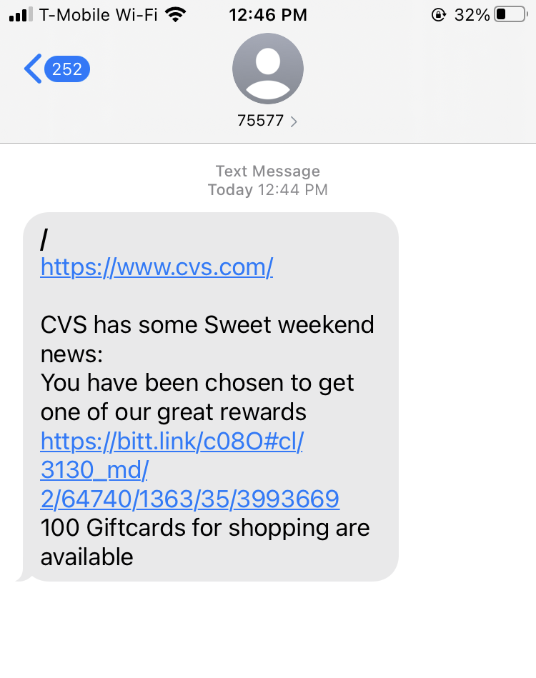 Short Code CVS Pharmacy text messaging