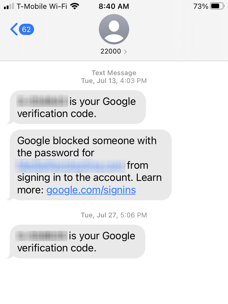 Short Code Google text messaging